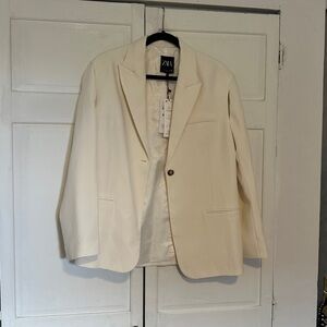 NWT Zara Women’s Ivory Cut Out Blazer size M